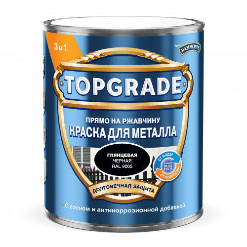 Краска для металла Topgrade гладкая глянцевая черная RAL 9005 0.75 л